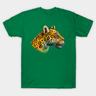 Jaguar wild cat head side view T-Shirt